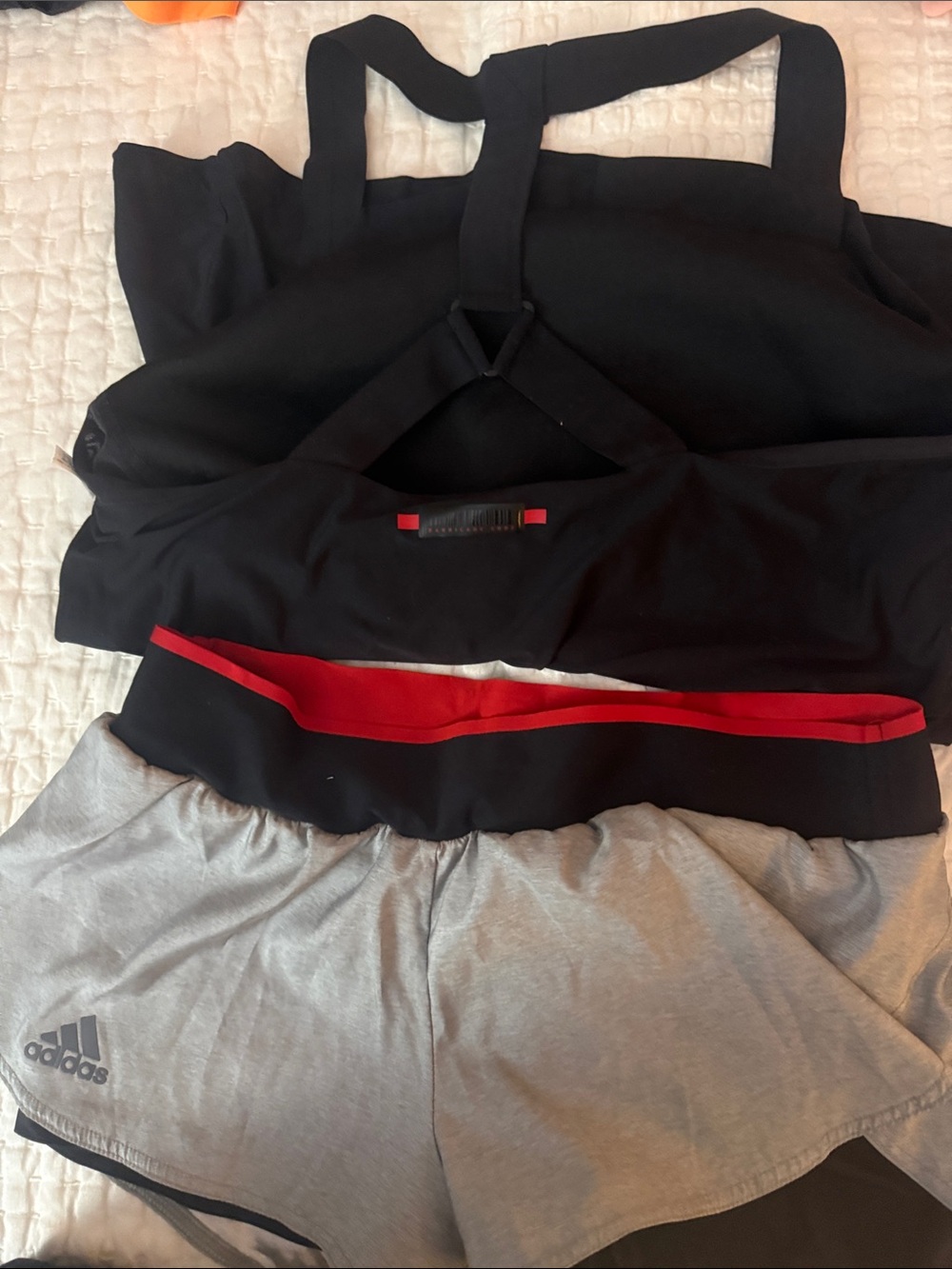 adidas  Shorts  M and Matching Black top L with with high tech T-Back